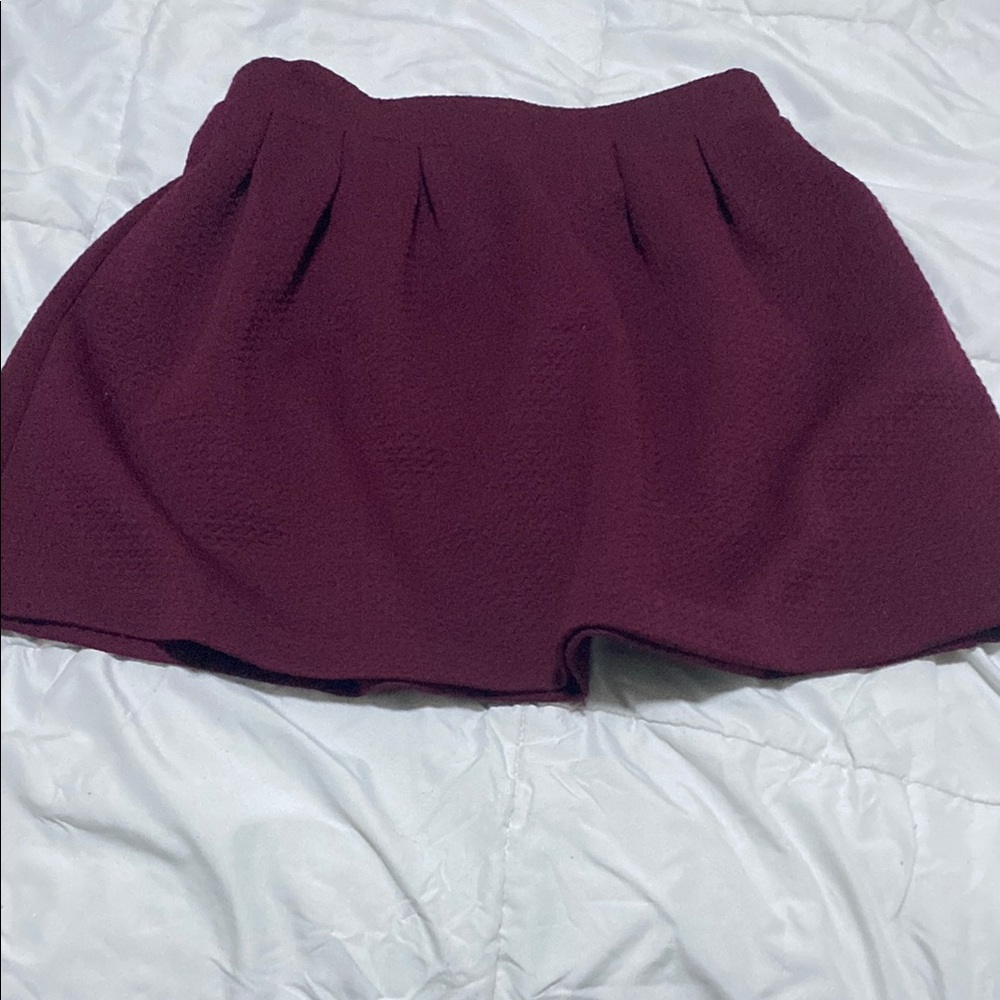 Burgundy Skater Skirt